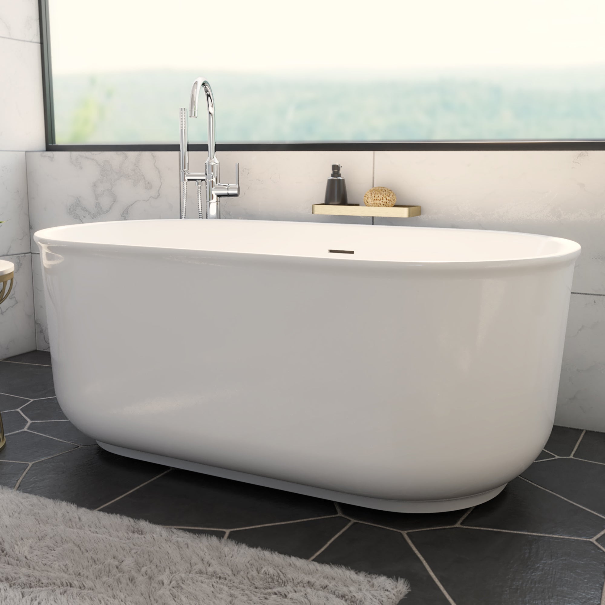 Dreamline Alliance Pro 67 in. L x 31-1/2 in. W x 23-5/8 in. H Freestanding Acrylic Bathtub
