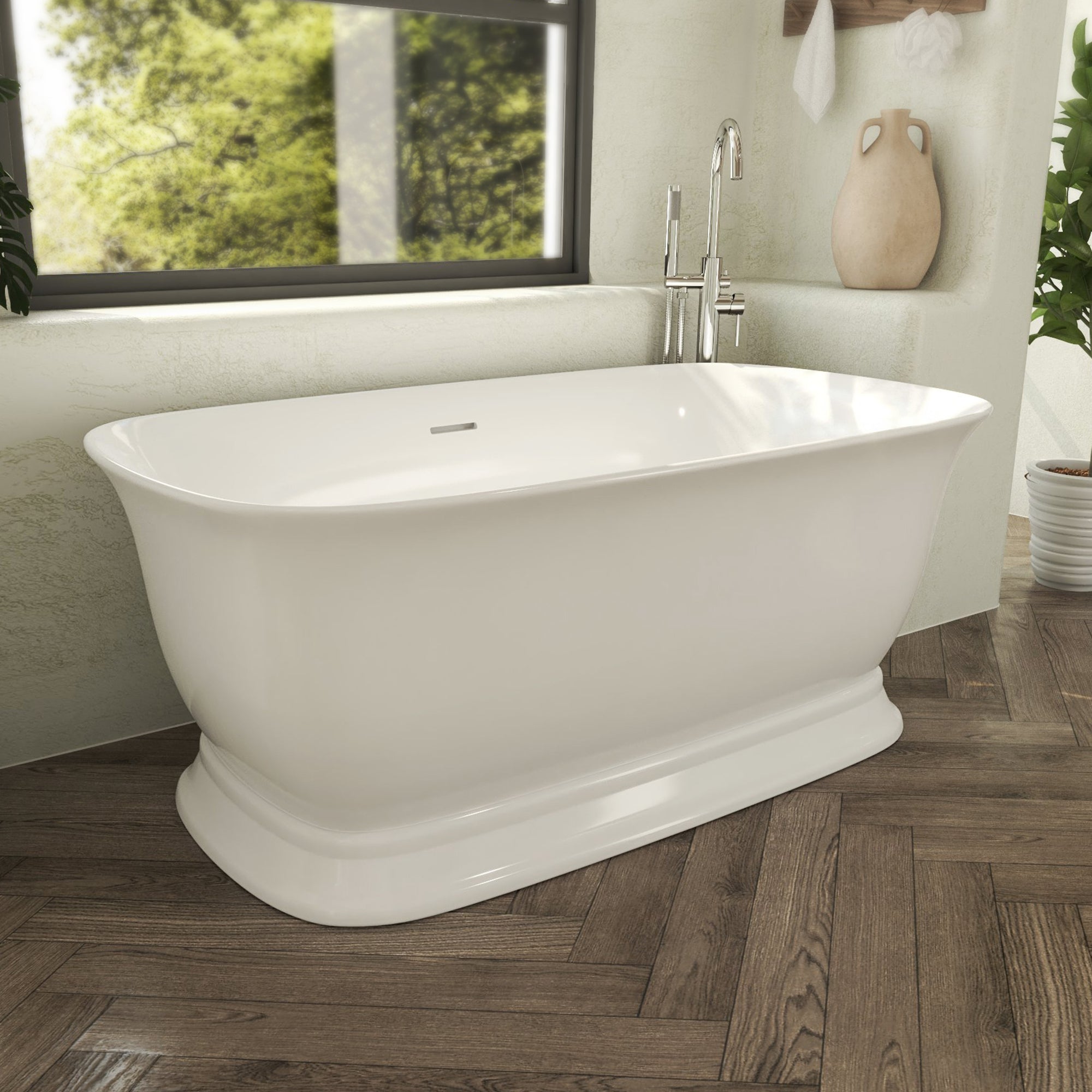 DreamLine Ascend 67 in. L x 31-1/2 in. W x 23-5/8 in. H Freestanding Acrylic Bathtub