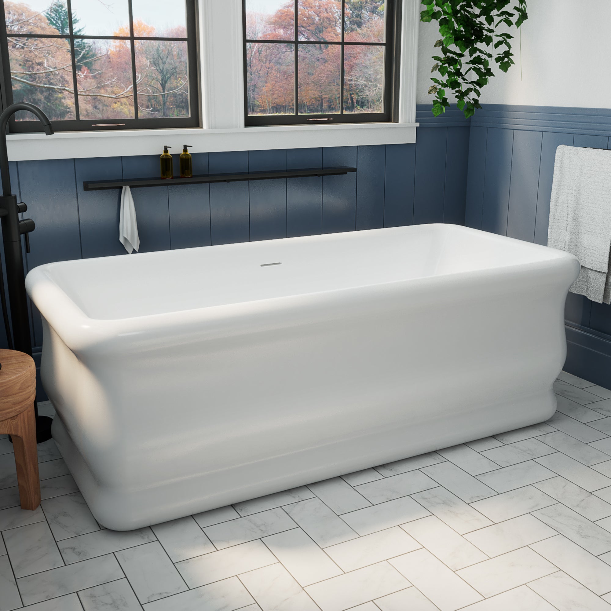 Dreamline Crest 59 in. L x 31-1/2 in. W x 23-5/8 in. H Freestanding Acrylic Bathtub