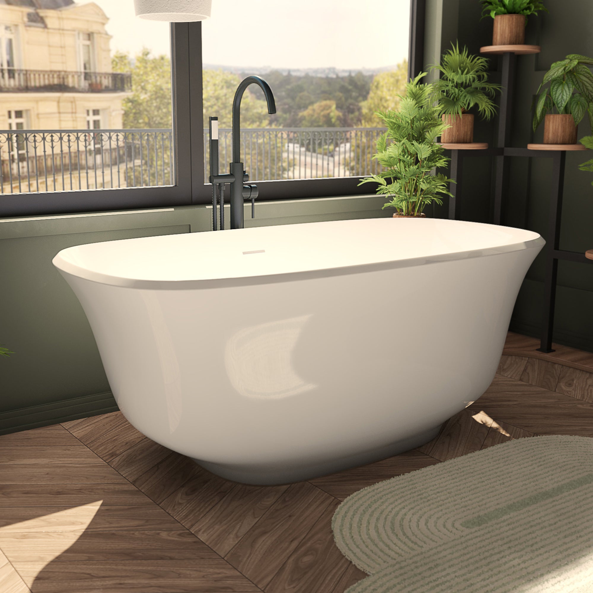 Elegance 67 in. L x 31-1/4 in. W x 23-3/4 in. H Freestanding Acrylic Bathtub