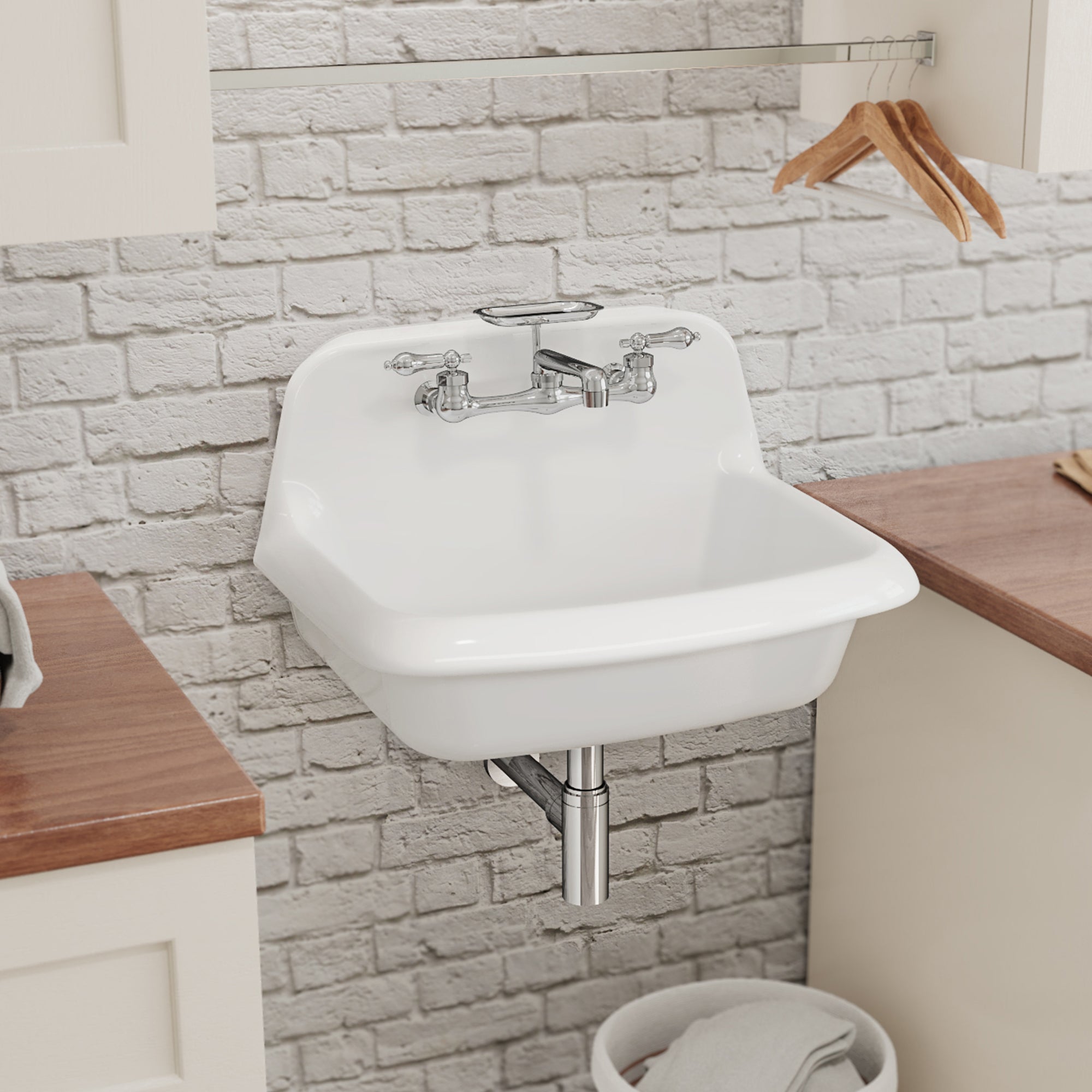 Sapphire 24 in. W x 15 in. H Porcelain Utility Sink, White