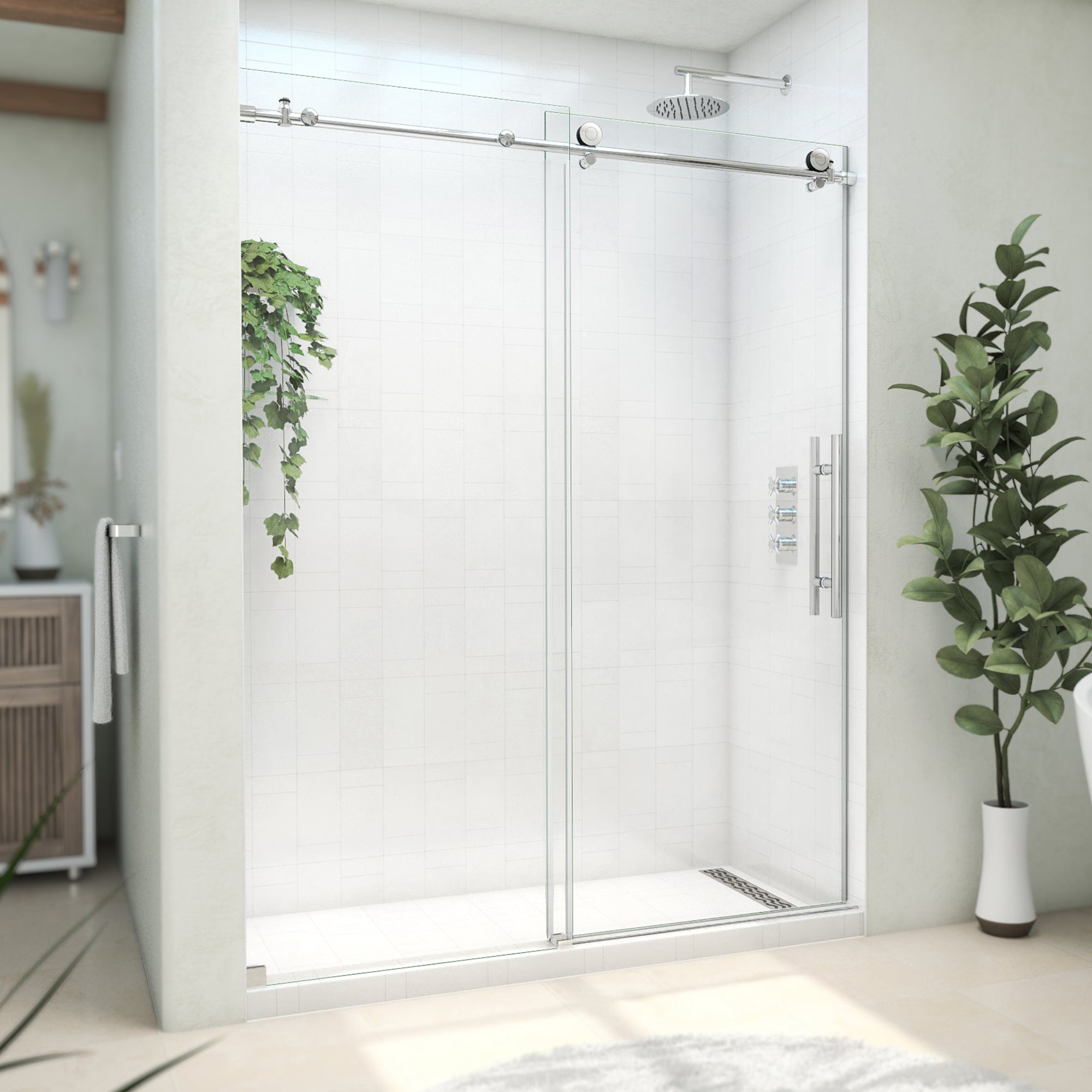 DreamLine Continuum 56-60 in. W x 76 in. H Clear Sliding Shower Door