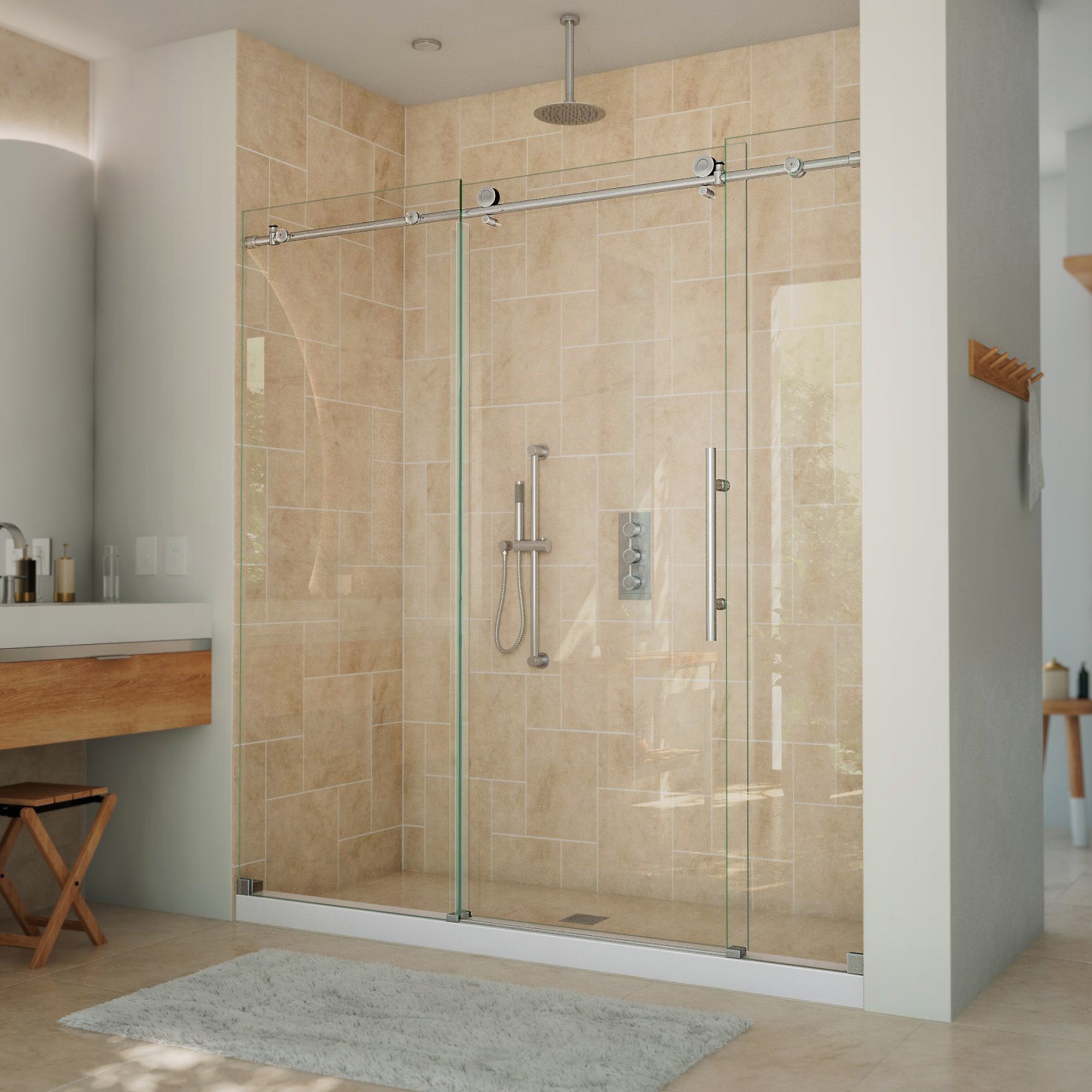 DreamLine Continuum 68-72 in. W x 76 in. H Clear Sliding Shower Door