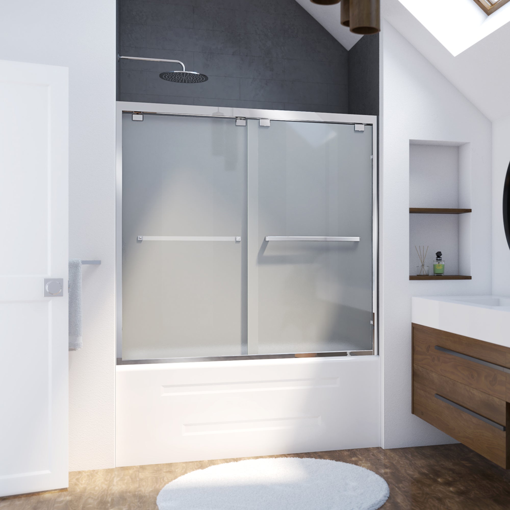 DreamLine Encore 56-60 in. W x 58 in. H Semi-Frameless Bypass Sliding Tub Door