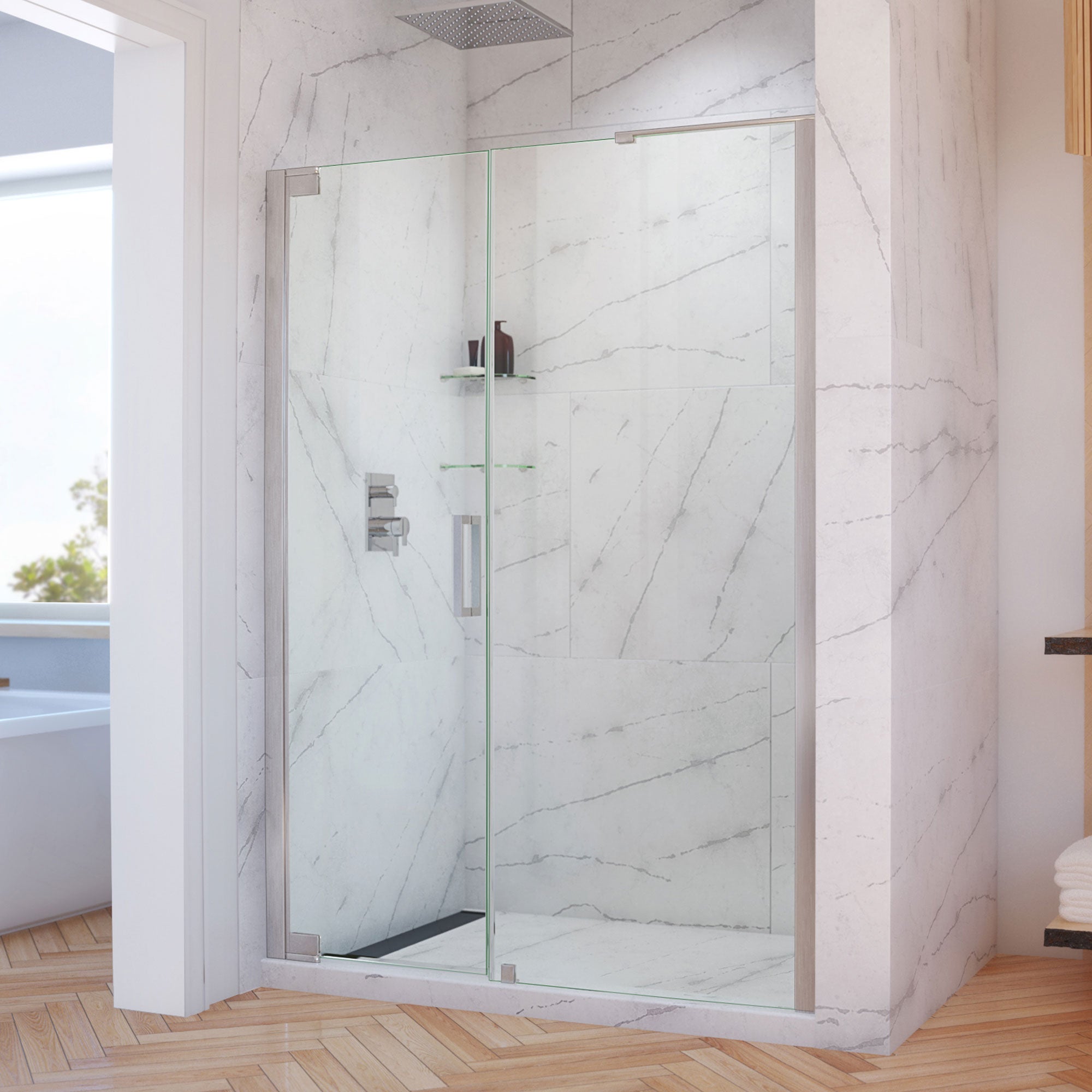 DreamLine Elegance-LS 58 1/2 - 60 1/2 inch W x 72 inch H Frameless Pivot Shower Door
