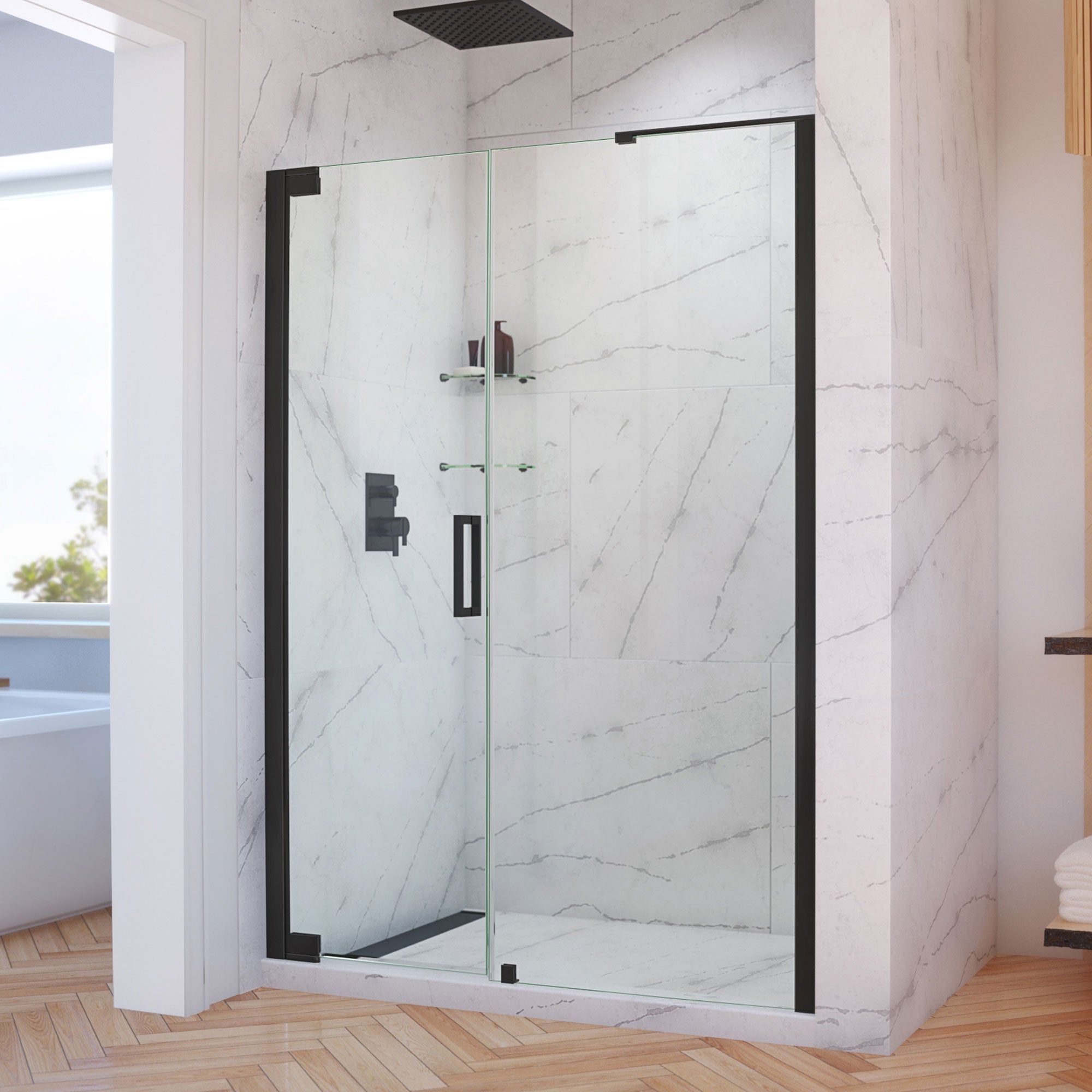 DreamLine Elegance-LS 56 3/4 - 58 3/4 inch W x 72 inch H Frameless Pivot Shower Door