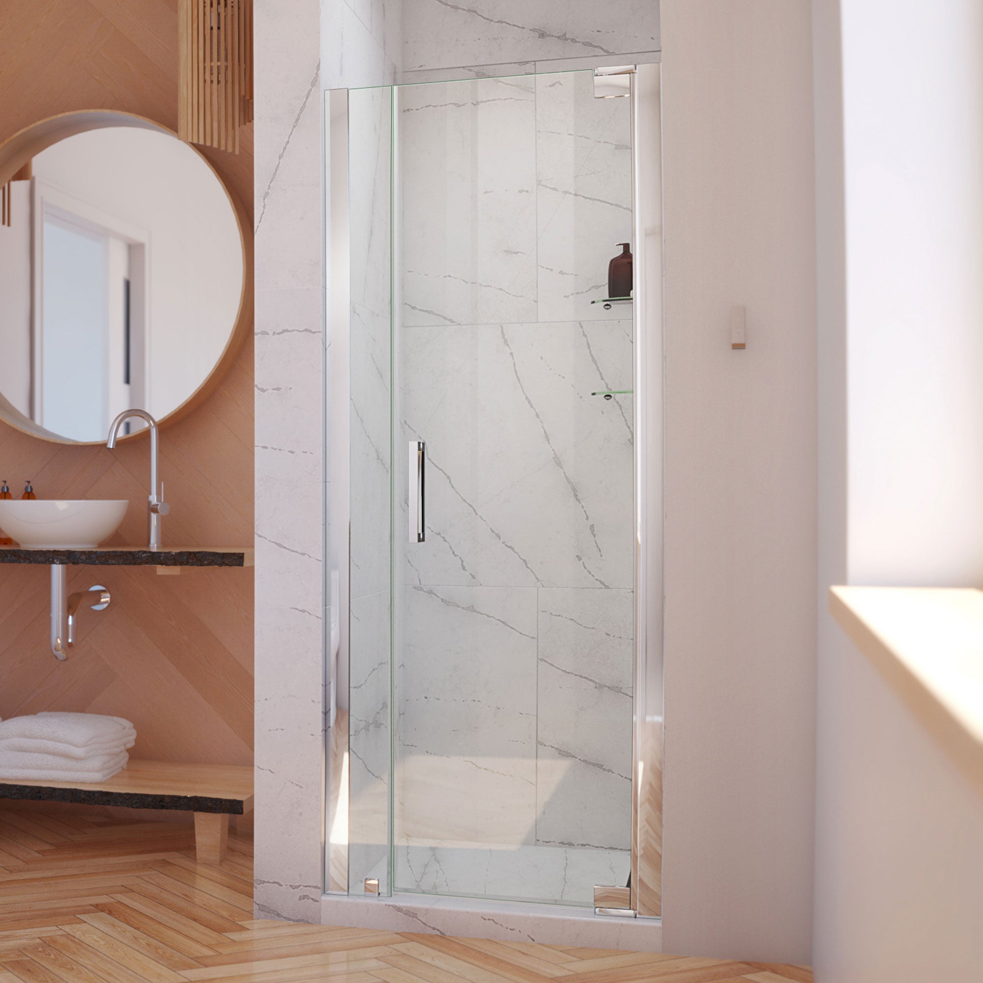 DreamLine Elegance-LS 29 1/4 - 31 1/4 inch W x 72 inch H Frameless Pivot Shower Door