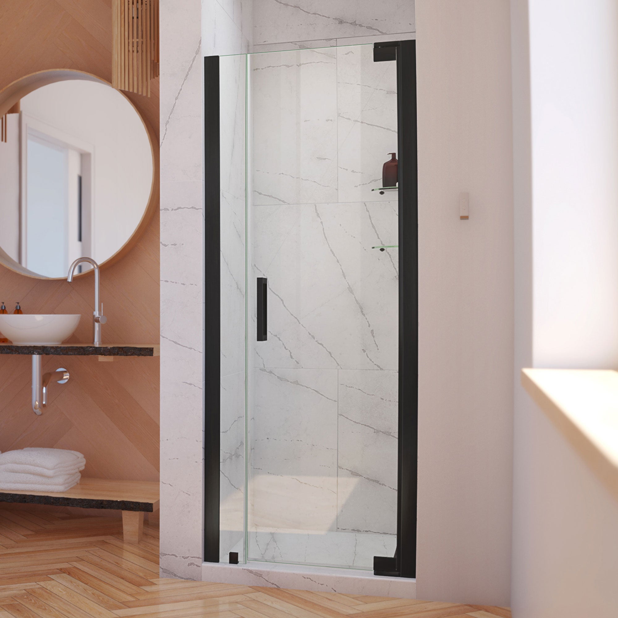 DreamLine Elegance-LS 39 3/4 - 41 3/4 inch W x 72 inch H Frameless Pivot Shower Door