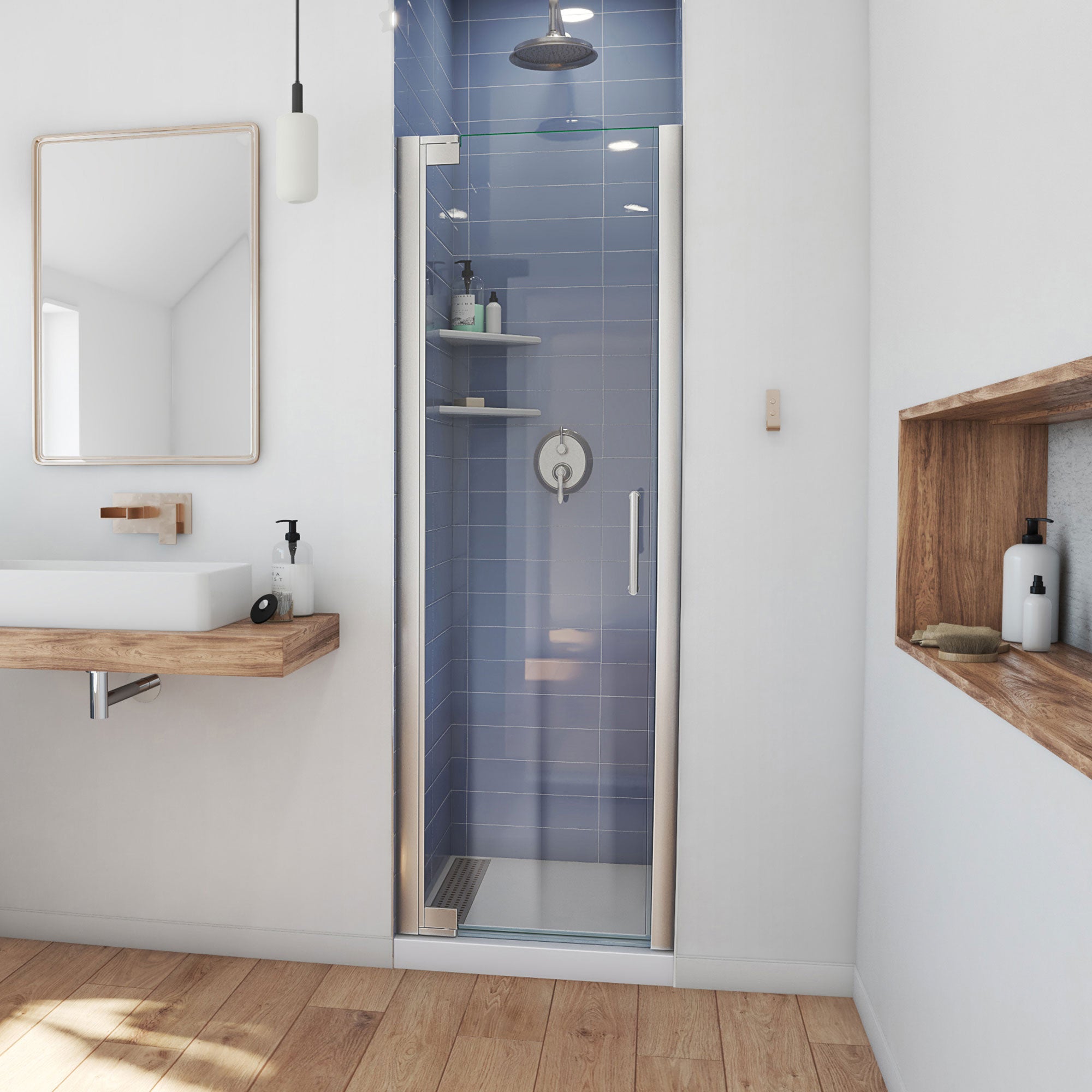 DreamLine Elegance 30 1/2 - 32 1/2 inch W x 72 inch H Frameless Pivot Shower Door
