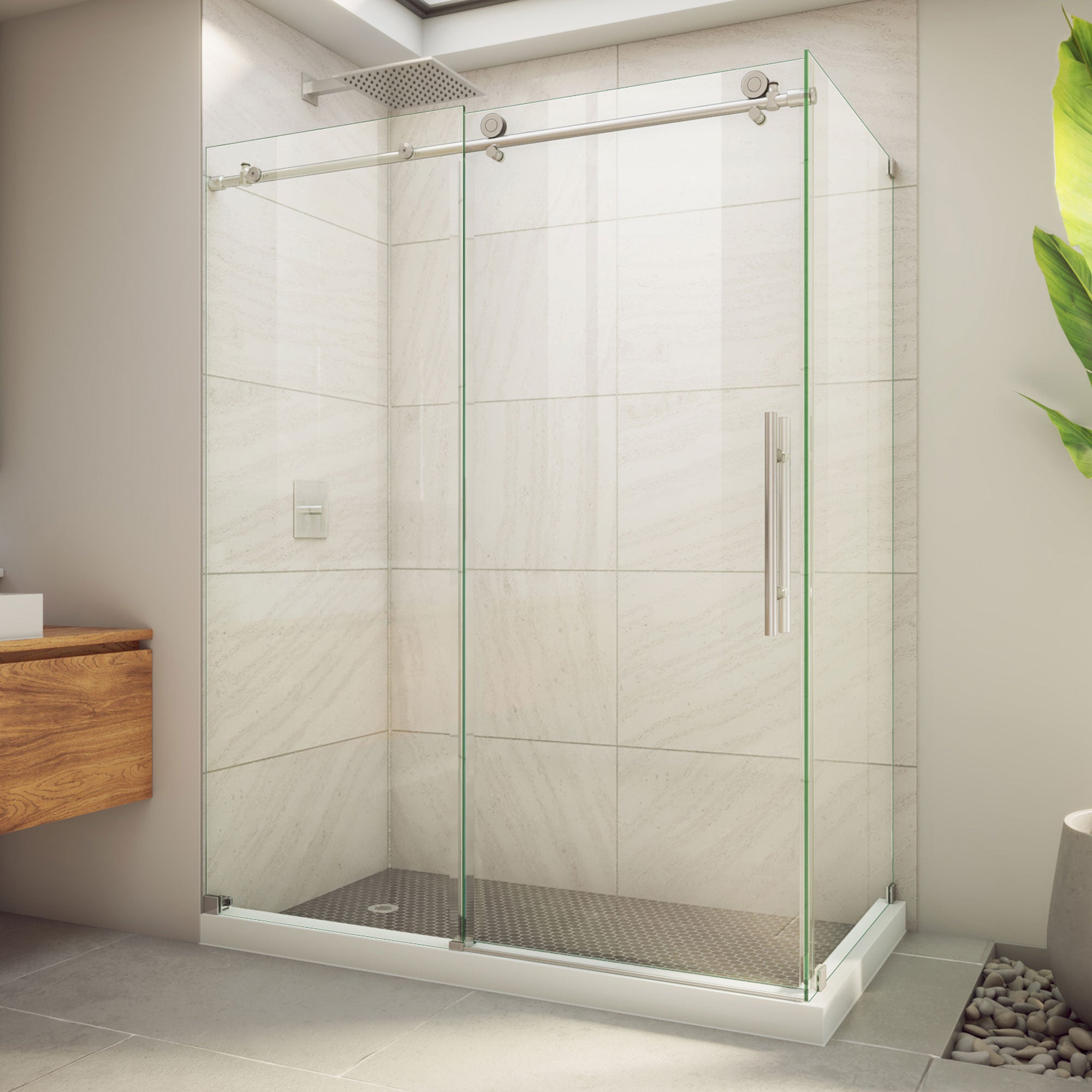 DreamLine Enigma-X 32 1/2 inch D x 60 3/8 inch W x 76 inch H Frameless Sliding Shower Enclosure