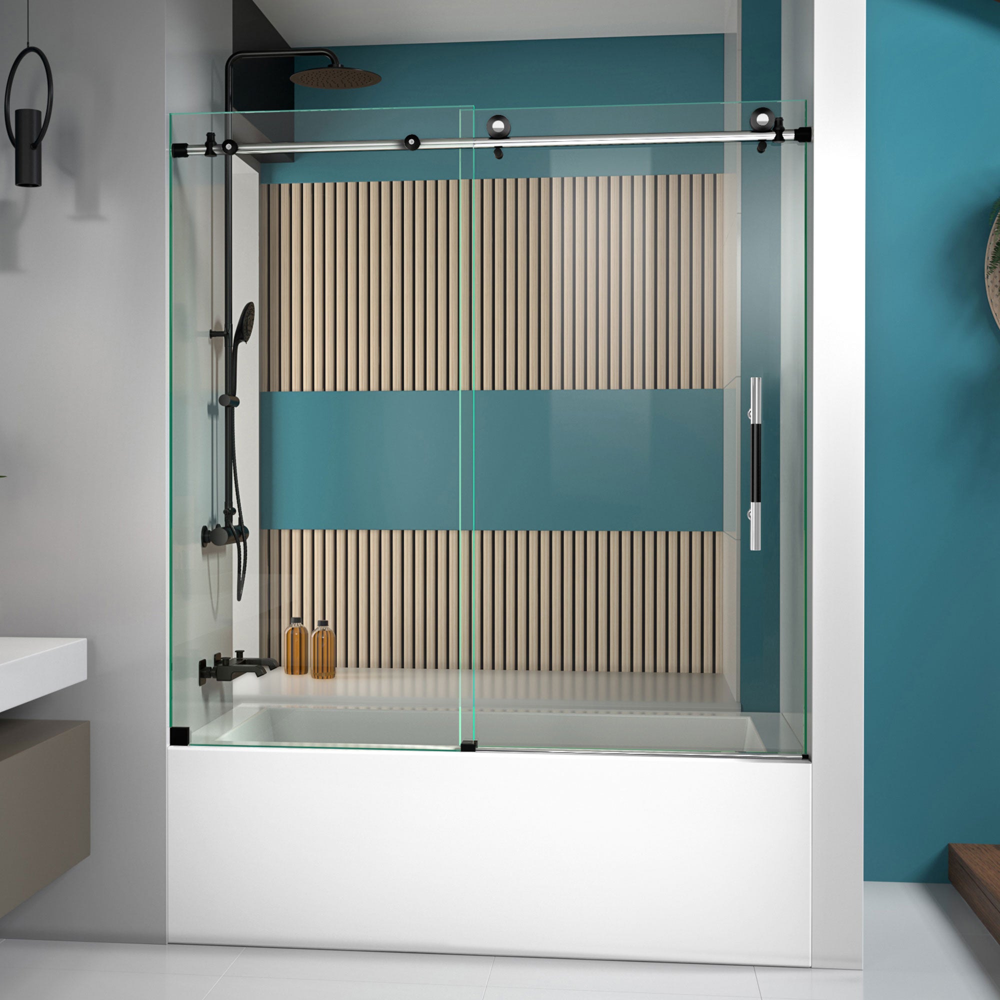 DreamLine Enigma-XT 55 - 59 inch W x 62 inch H Fully Frameless Sliding Tub Door