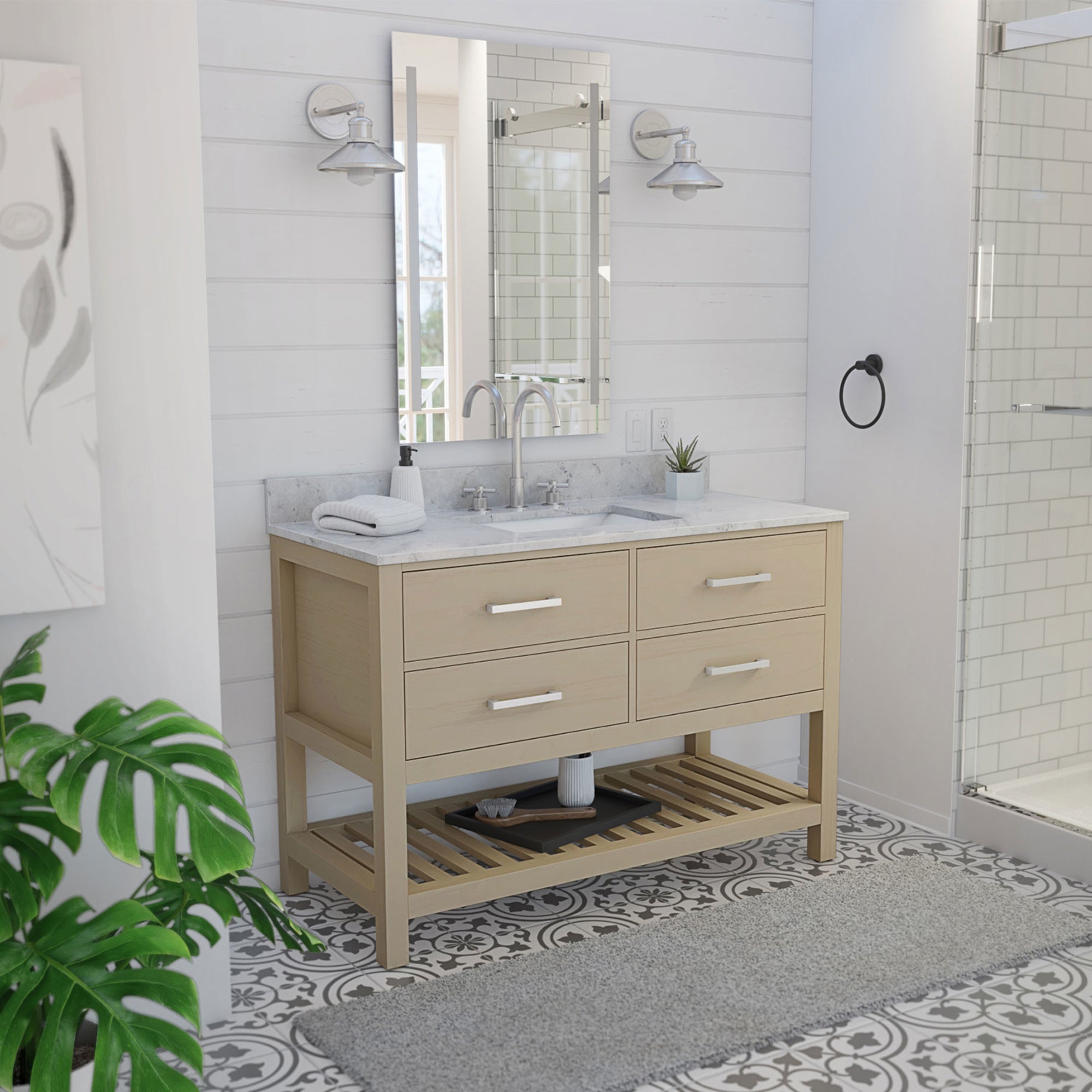 DreamLine Valencia 48 inch W x 22 inch D x 34 inch H Single Rectangular Sink Vanity