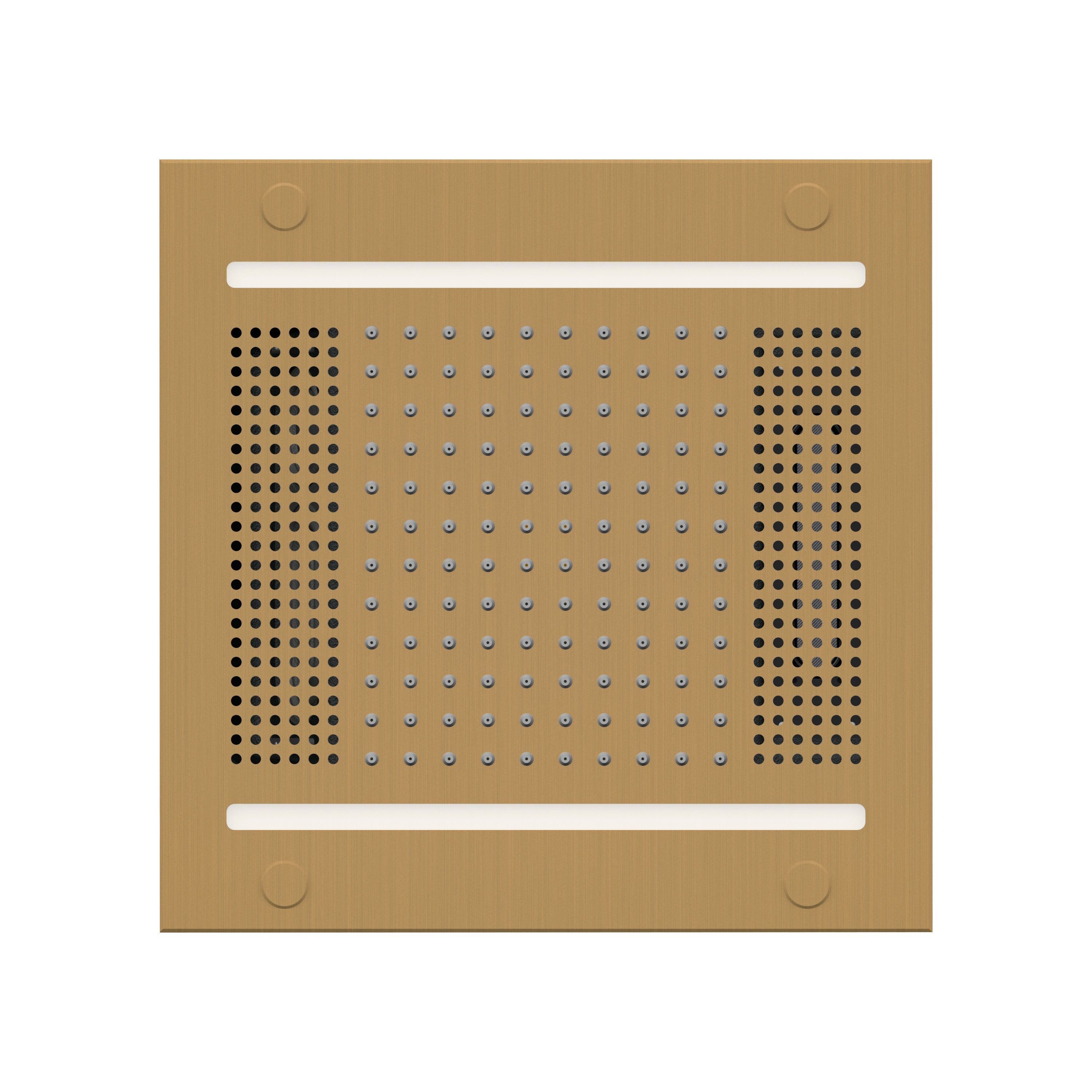 HydroVive 14 Rainhead - Satin Brass (Square - Rain + Chromatherapy + Audiotherapy)