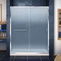 DreamLine Infinity-Z 34 inch D x 60 inch W x 74 3/4 inch H Semi-Frameless Sliding Frosted Shower Door