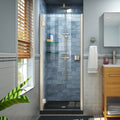 DreamLine Lumen 36 inch D x 36 inch W x 74 3/4 inch H Semi-Frameless Hinged Shower Door