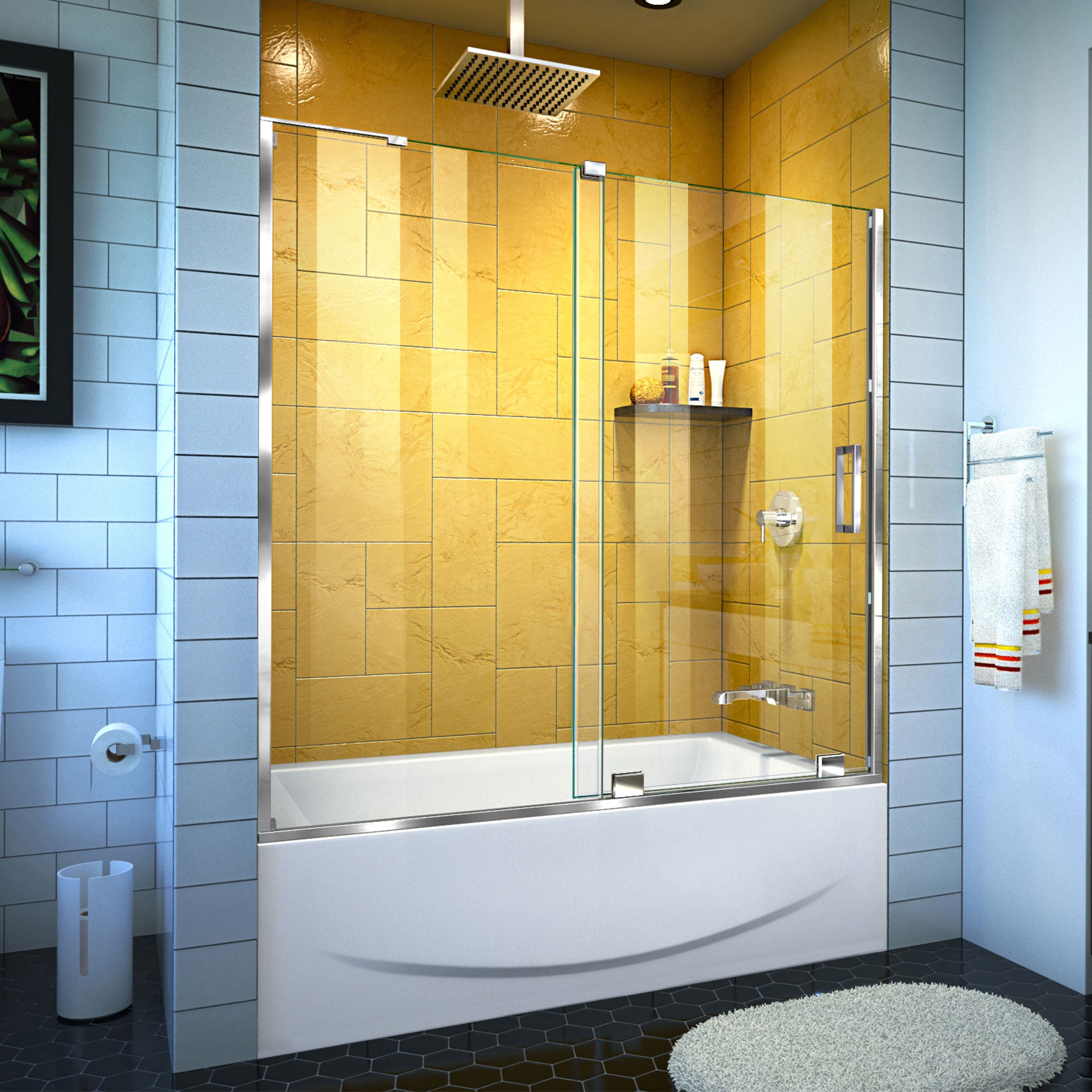 DreamLine Mirage-Z 56 - 60 inch W x 58 inch H Frameless Sliding Tub Door