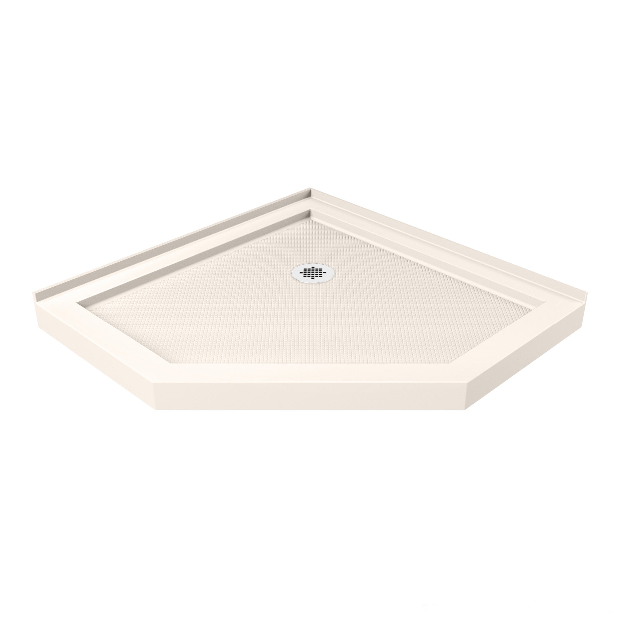 DreamLine SlimLine 40 inch D x 40 inch W x 2 3/4 inch H Corner Drain Neo-Angle Shower Base