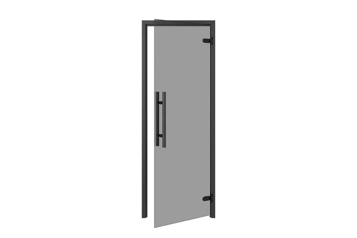 Black all glass Sauna Door - by Thermory