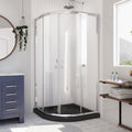 DreamLine Prime 33 inch D x 33 inch W x 74 3/4 inch H Semi-Frameless Sliding Clear Shower Enclosure