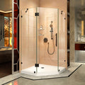DreamLine Prism Lux 38 inch x 38 inch x 72 inch Frameless Neo-Angle Hinged Shower Enclosure