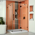 DreamLine Quatra Lux 34 1/4 inch D x 46 3/8 inch W x 72 inch H Frameless Hinged Shower Enclosure