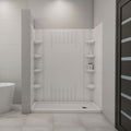 DreamLine 32 inch D x 60 inch W x 75 5/8 inch H Shower Base and QWALL-3 Wall Kit In White
