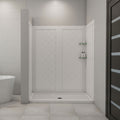 DreamLine 30 inch D x 60 inch W x 76 3/4 inch H Shower Base and QWALL-5 Wall Kit In White