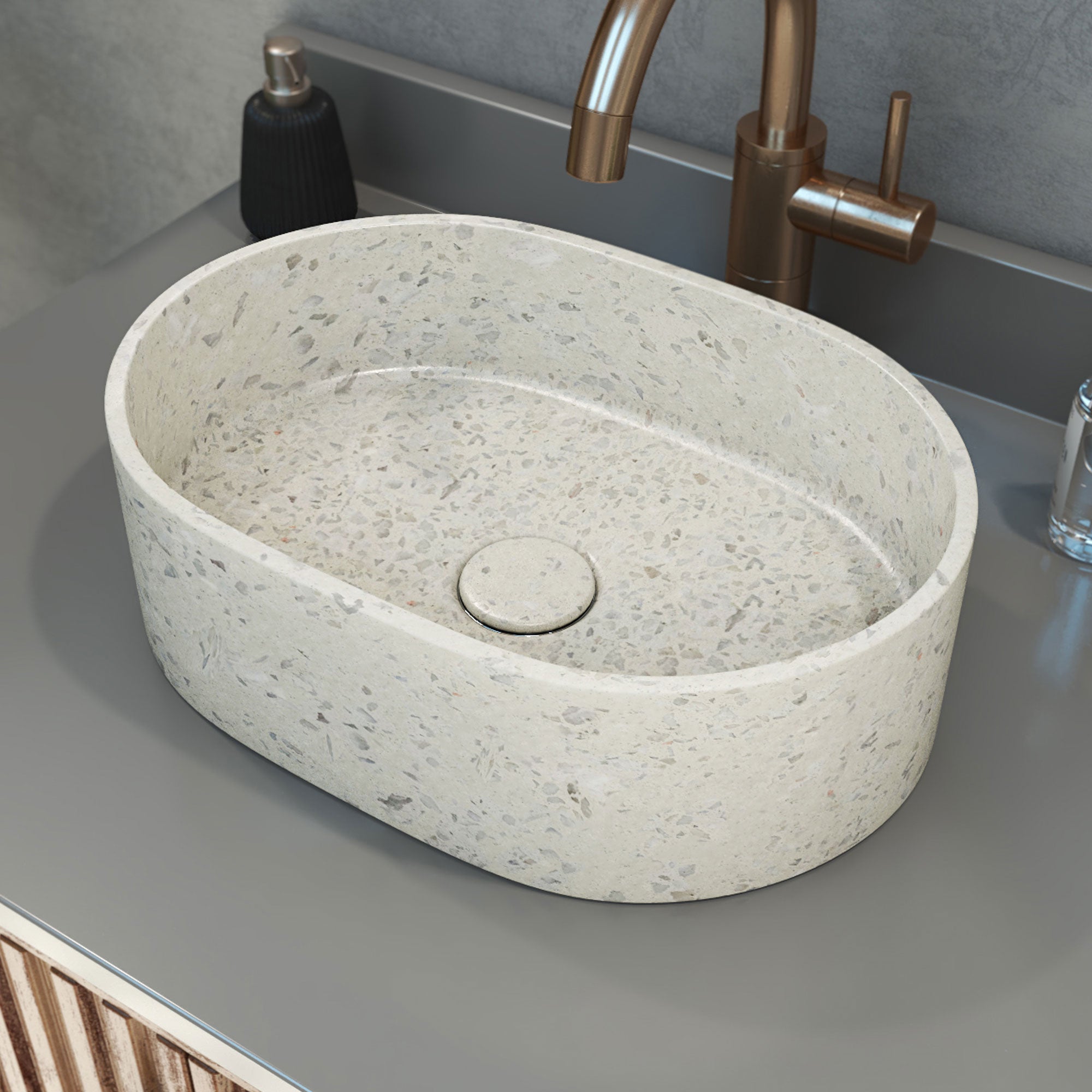 DreamLine Ambia Oval Terrazzo Vessel Sink