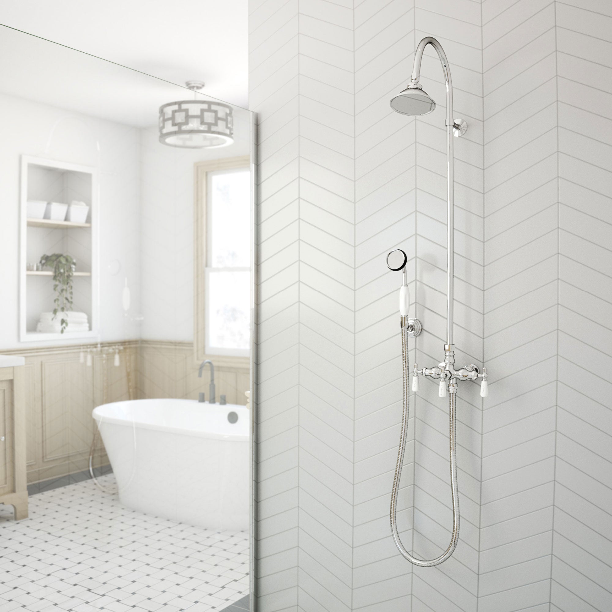 DreamLine Dreamline Abbey 10 x 27 Shower Faucet Set with Handshower, Chrome
