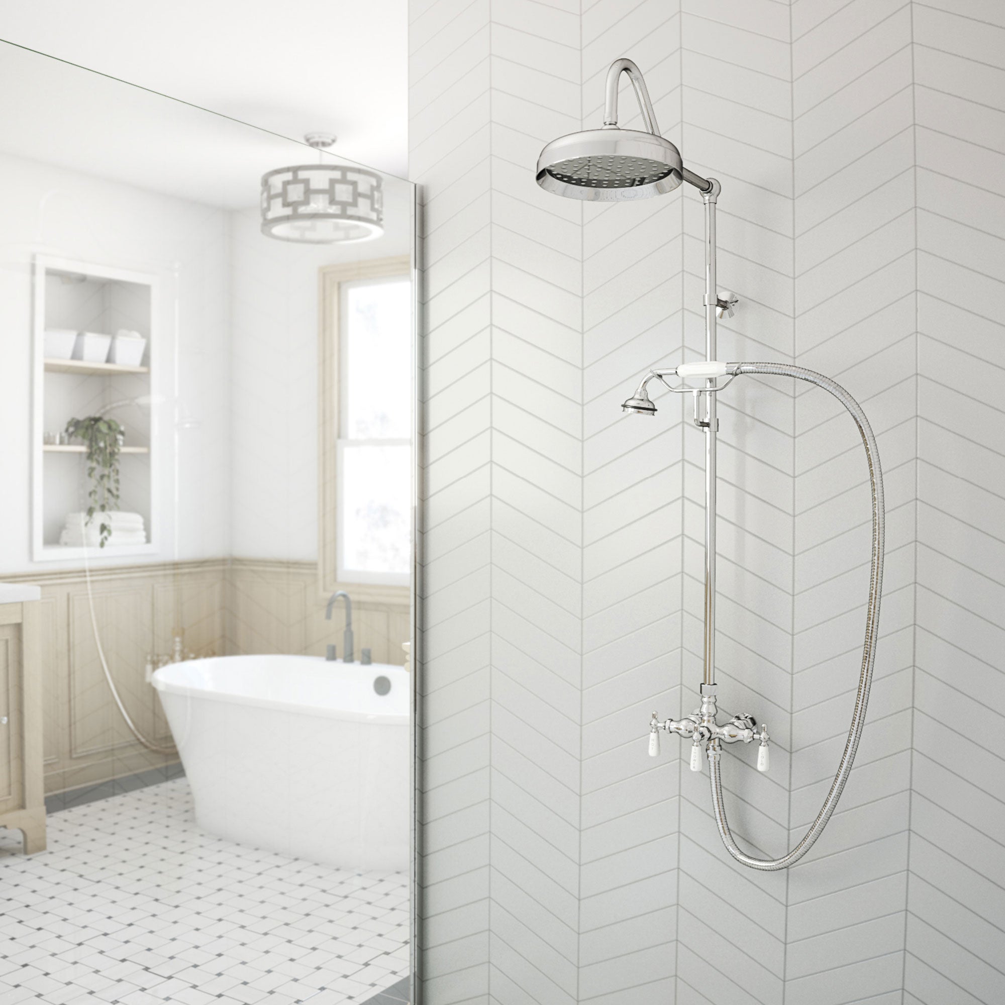 DreamLine Abbey 10 x 34 1/2 Shower Faucet Set with Handshower