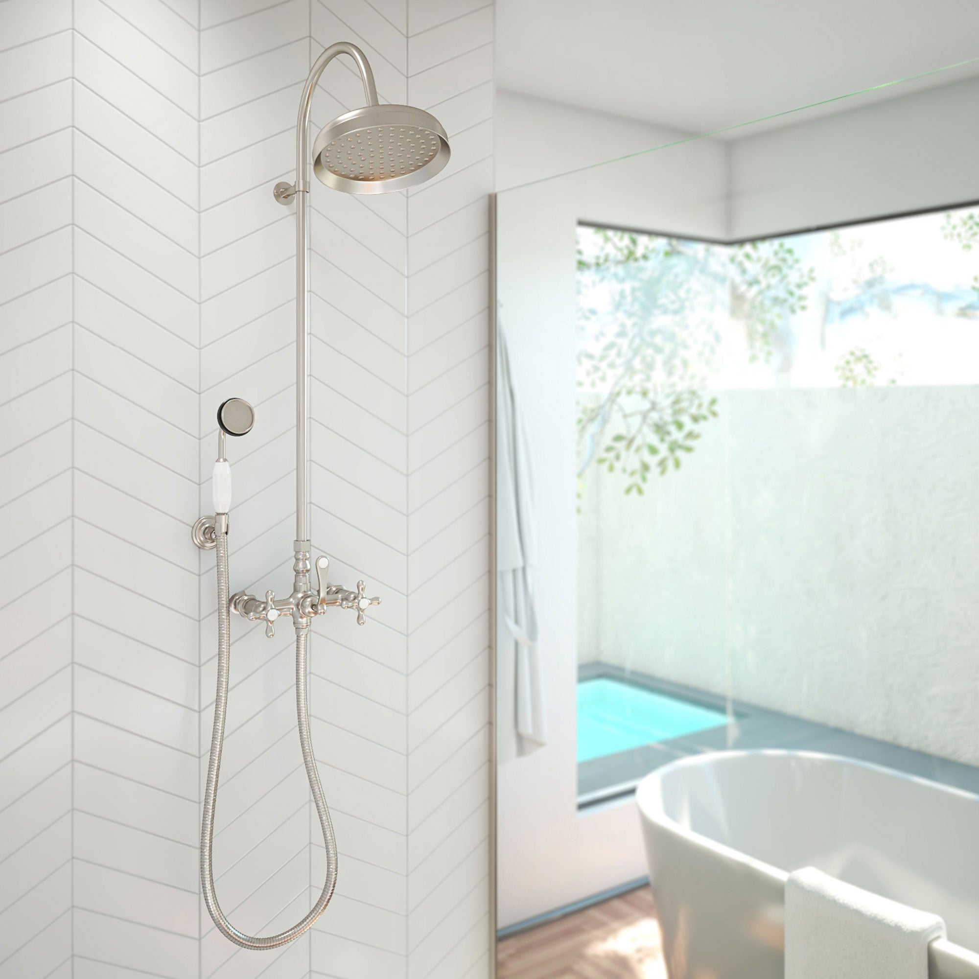 DreamLine Dreamline Abbey 10 x 28 1/2 Shower Faucet Set with Handshower