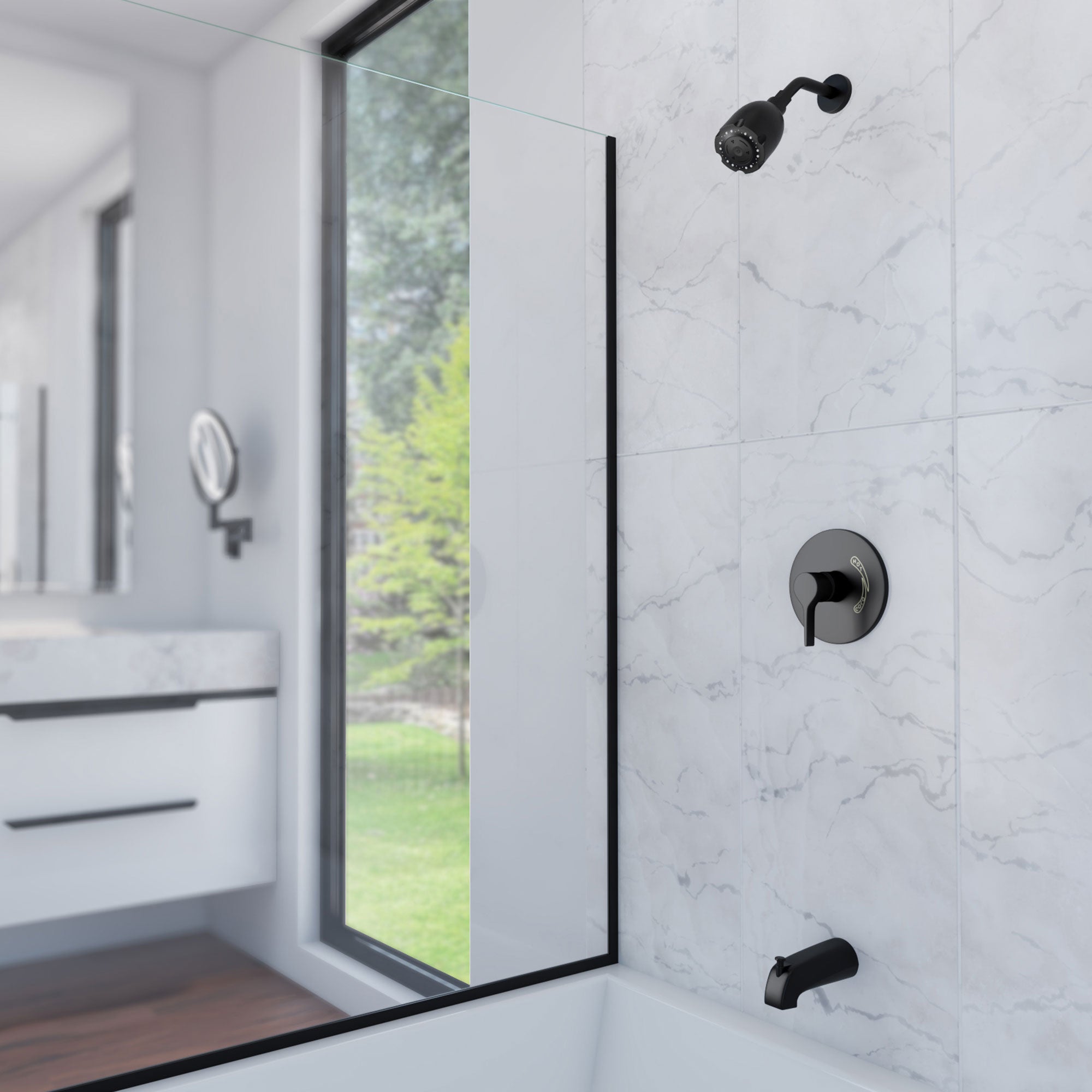 Dreamline Coral 8 Shower Faucet Set, Matte Black