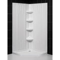 DreamLine 36 inch D x 36 inch W x 75 5/8 inch H Corner Drain Neo-Angle Shower Base and QWALL-2 Wall Kit