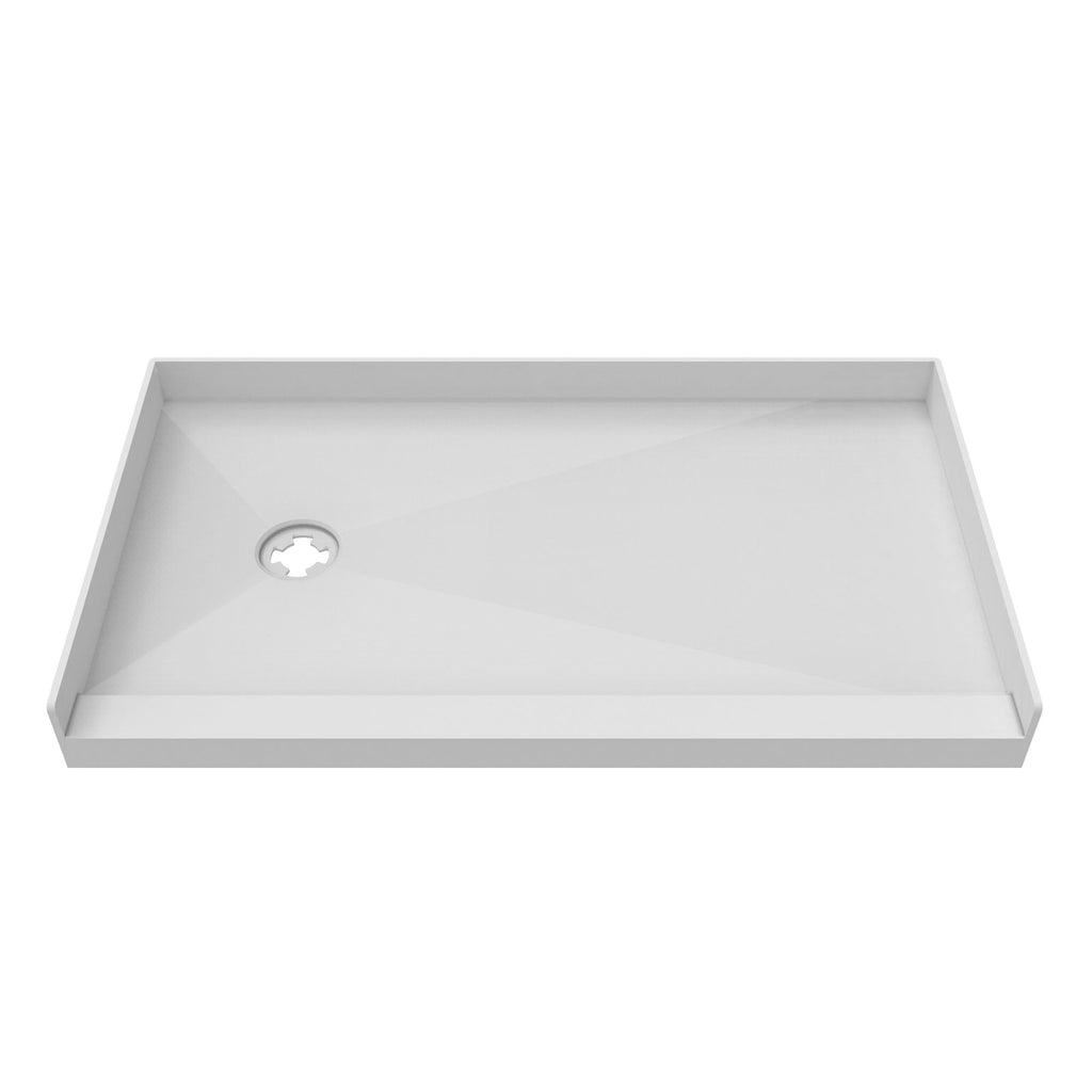 DreamLine TilePrime 34" D x 60" W x 3" H Single Threshold Shower Base