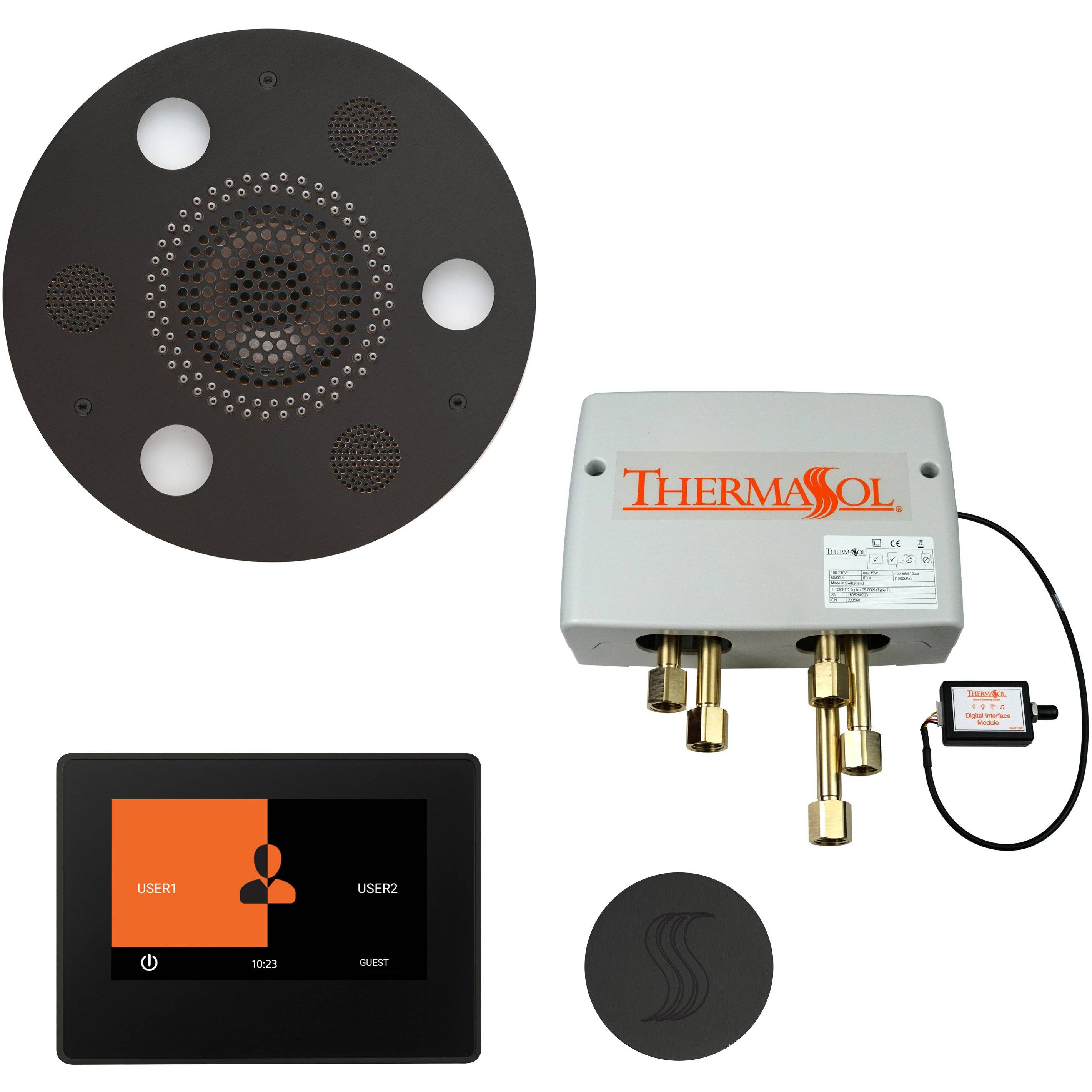 ThermaSol Total Wellness Package with 7" ThermaTouch Round in Matte Black Finish Matte Black / Round / 7" ThermaSol twp7r-mb.jpg
