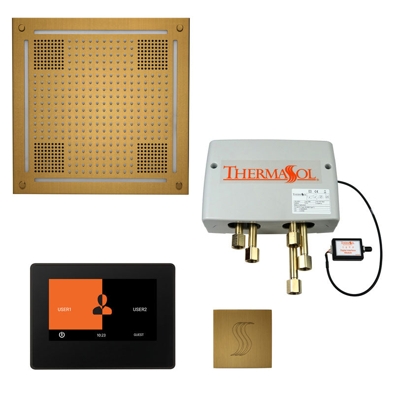 Total Wellness Package ThermaTouch2 7 (Black Trim) — HydroVive 18 / Antique Brass / No Steam Generator,ThermaTouch2 7 (Black Trim) — HydroVive 18 / Antique Brass / PRO Series III 84 (6kW),ThermaTouch2 7 (Black Trim) — HydroVive 18 / Antique Brass / PRO Se