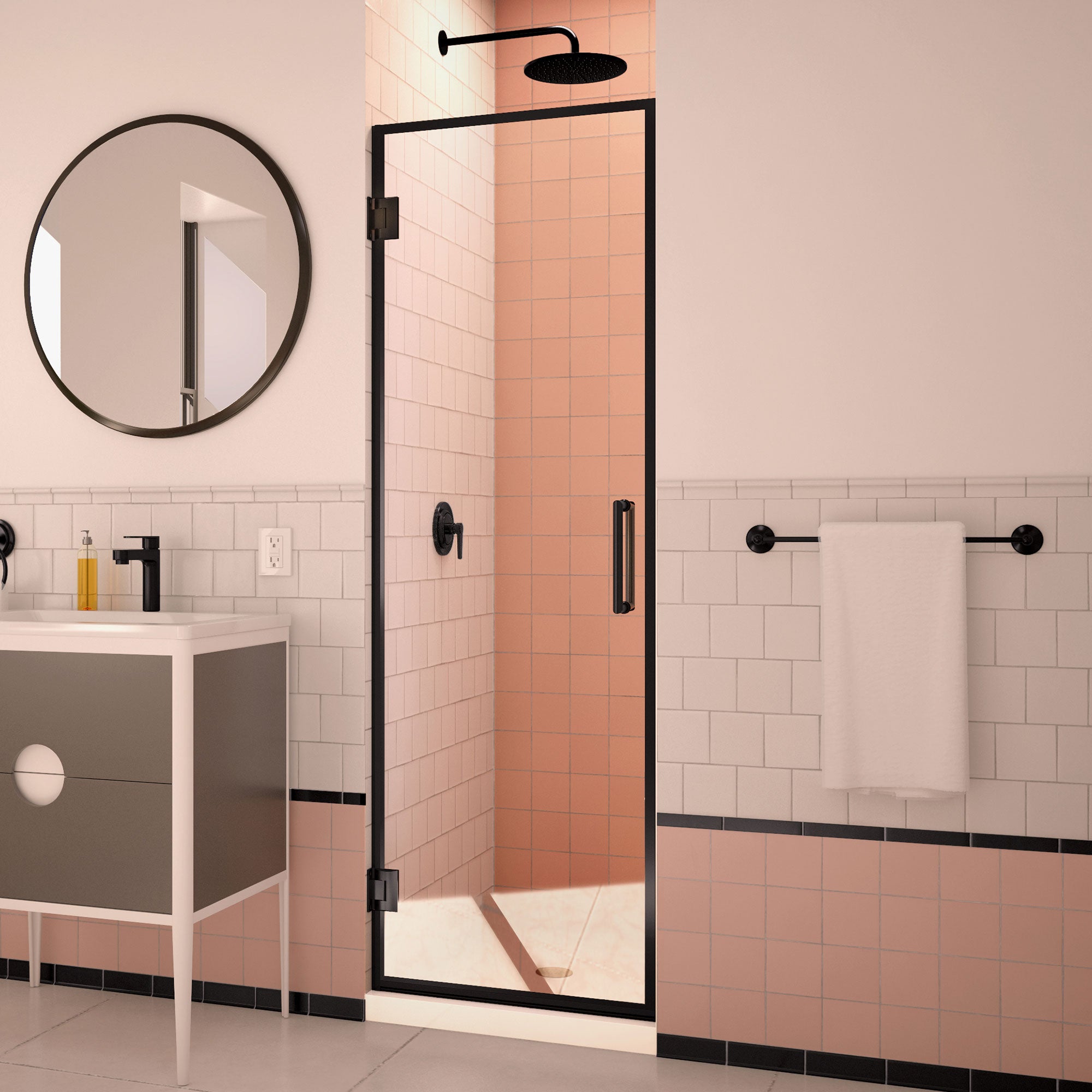 DreamLine Unidoor Edge 24 inch W x 72 inch H Frameless Hinged Shower Door