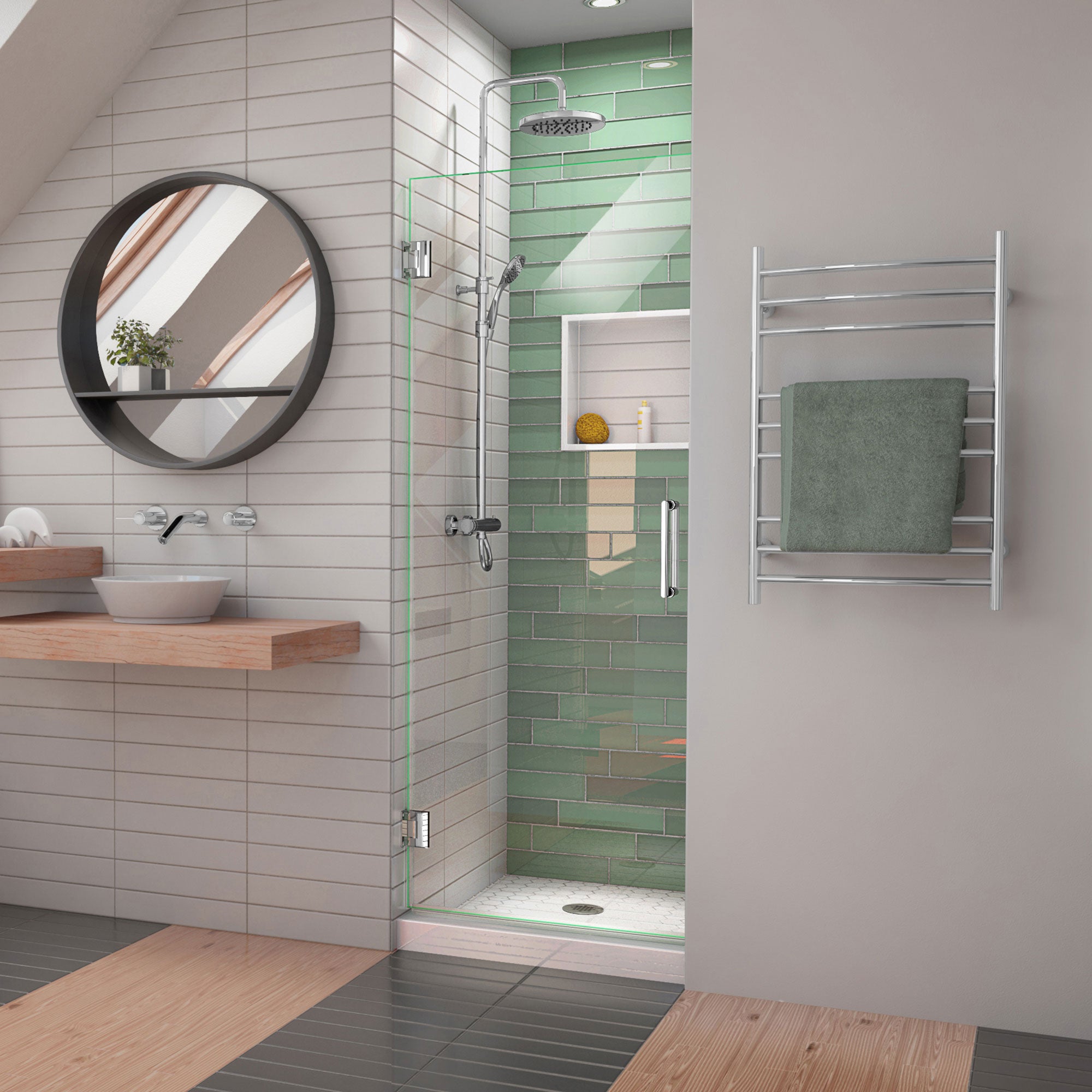 DreamLine Unidoor-LS 23 inch W x 72 inch H Frameless Hinged Shower Door