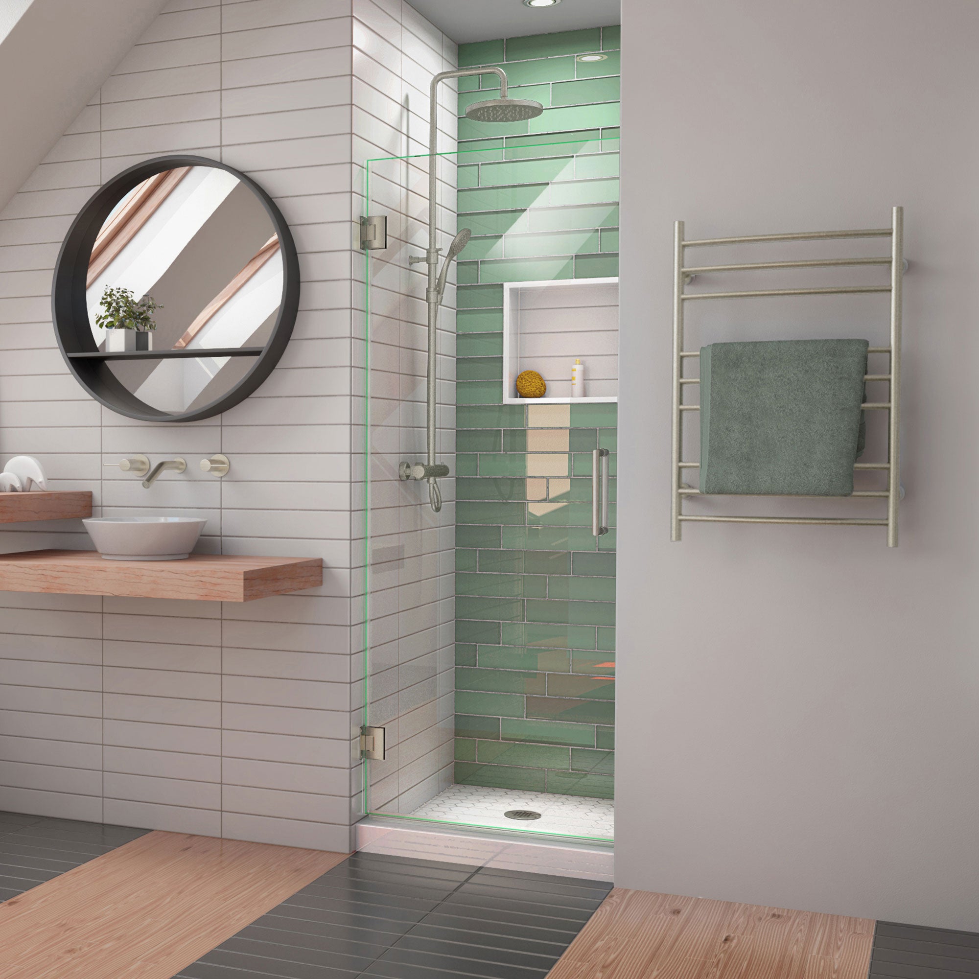 DreamLine Unidoor-LS 27 inch W x 72 inch H Frameless Hinged Shower Door