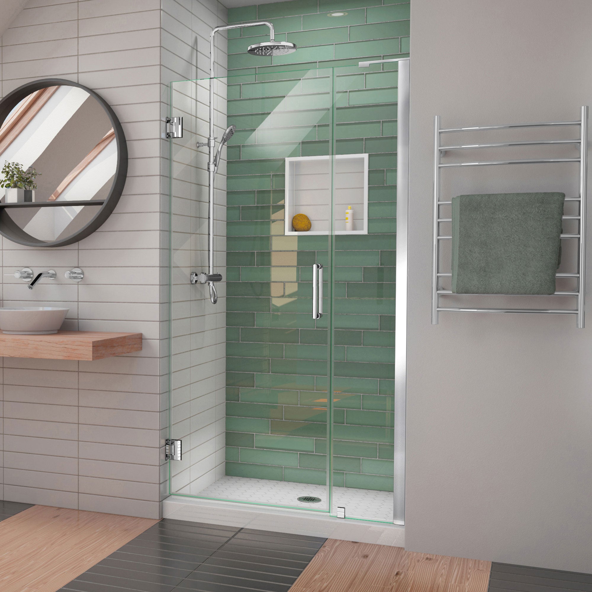 DreamLine Unidoor-LS 39 - 40 inch W x 72 inch H Frameless Hinged Shower Door