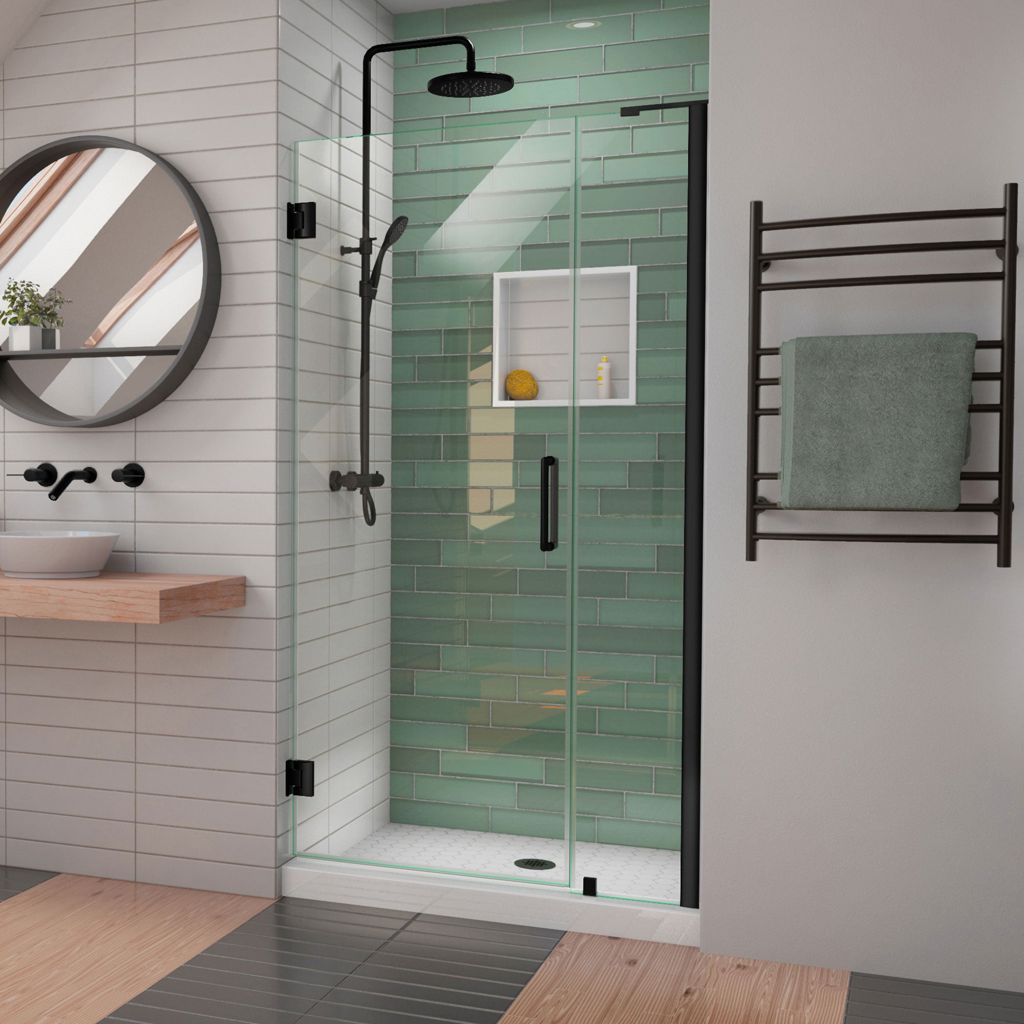 DreamLine Unidoor-LS 41 - 42 inch W x 72 inch H Frameless Hinged Shower Door