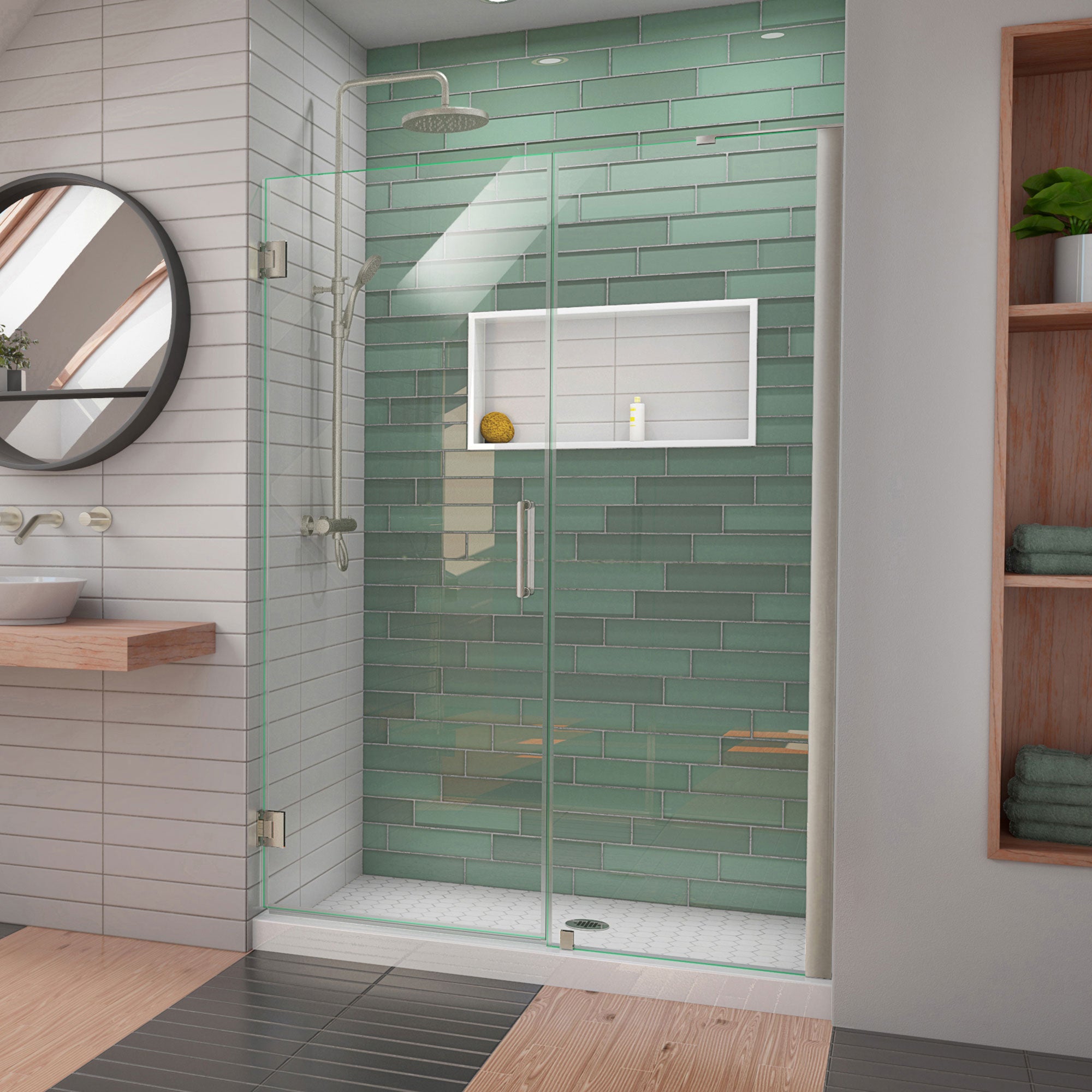 DreamLine Unidoor-LS 52-53 inch W x 72 inch H Frameless Hinged Shower Door