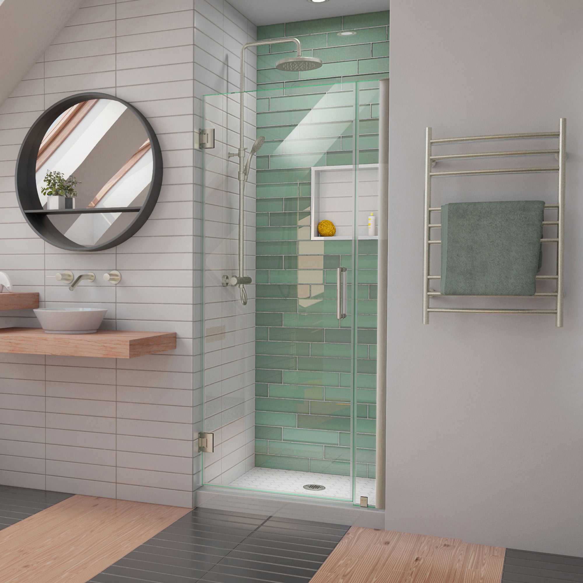 DreamLine Unidoor-LS 32 - 33 inch W x 72 inch H Frameless Hinged Shower Door