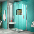DreamLine Unidoor Plus 43 1/2 inch W x 34 3/8 inch D x 72 inch H Frameless Hinged Shower Enclosure