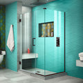 DreamLine Unidoor Plus 38 1/2 inch W x 34 3/8 inch D x 72 inch H Frameless Hinged Shower Enclosure