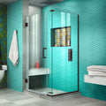 DreamLine Unidoor Plus 33 1/2 inch W x 34 3/8 inch D x 72 inch H Frameless Hinged Shower Enclosure
