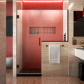 DreamLine Unidoor Plus 66 - 66 1/2 inch W x 72 inch H Frameless Hinged Shower Door with 34 inch Half Panel