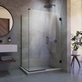 DreamLine Unidoor Plus 53 inch W x 30 3/8 inch D x 72 inch H Frameless Hinged Shower Enclosure
