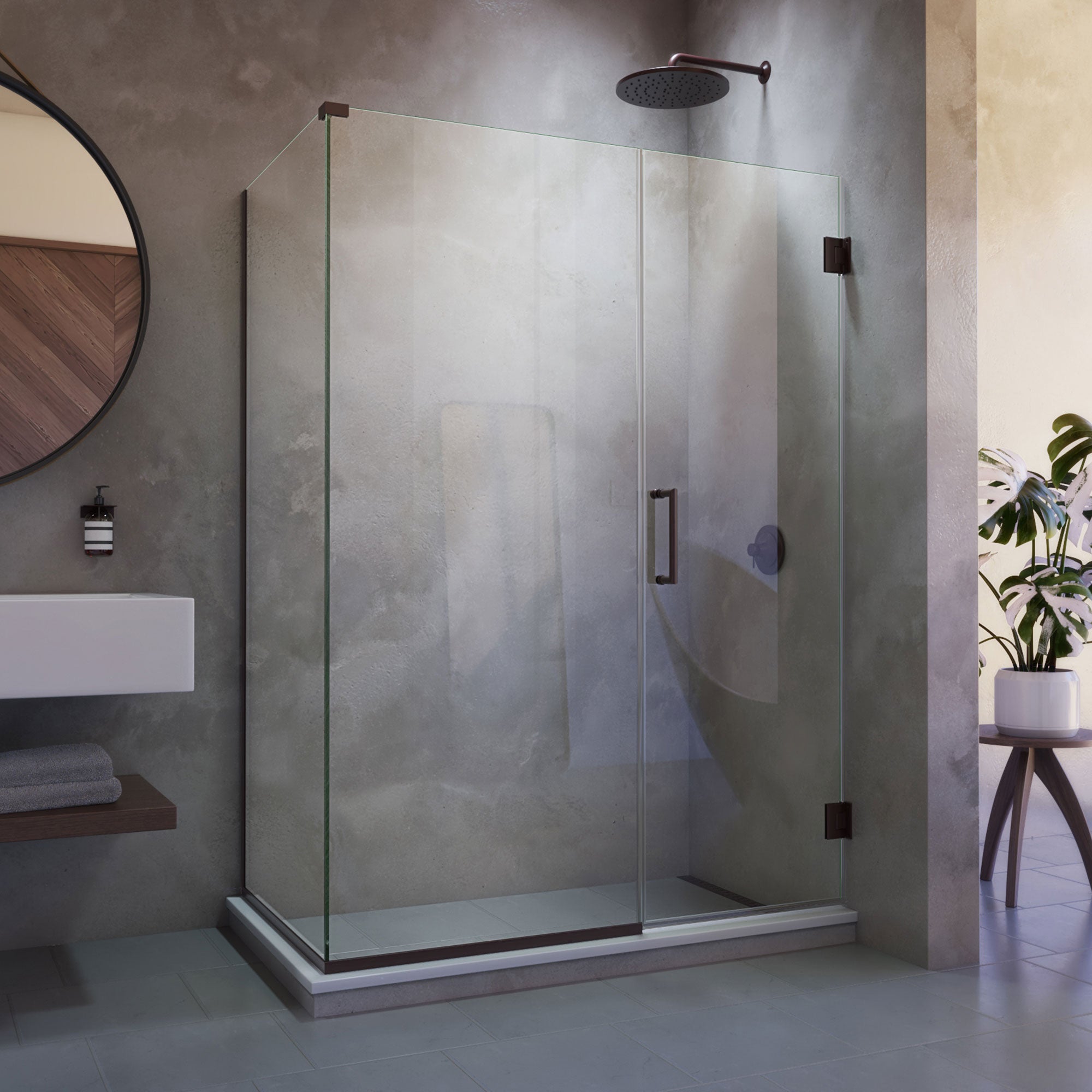 DreamLine Unidoor Plus 60 1/2 inch W x 30 3/8 inch D x 72 inch H Frameless Hinged Shower Enclosure