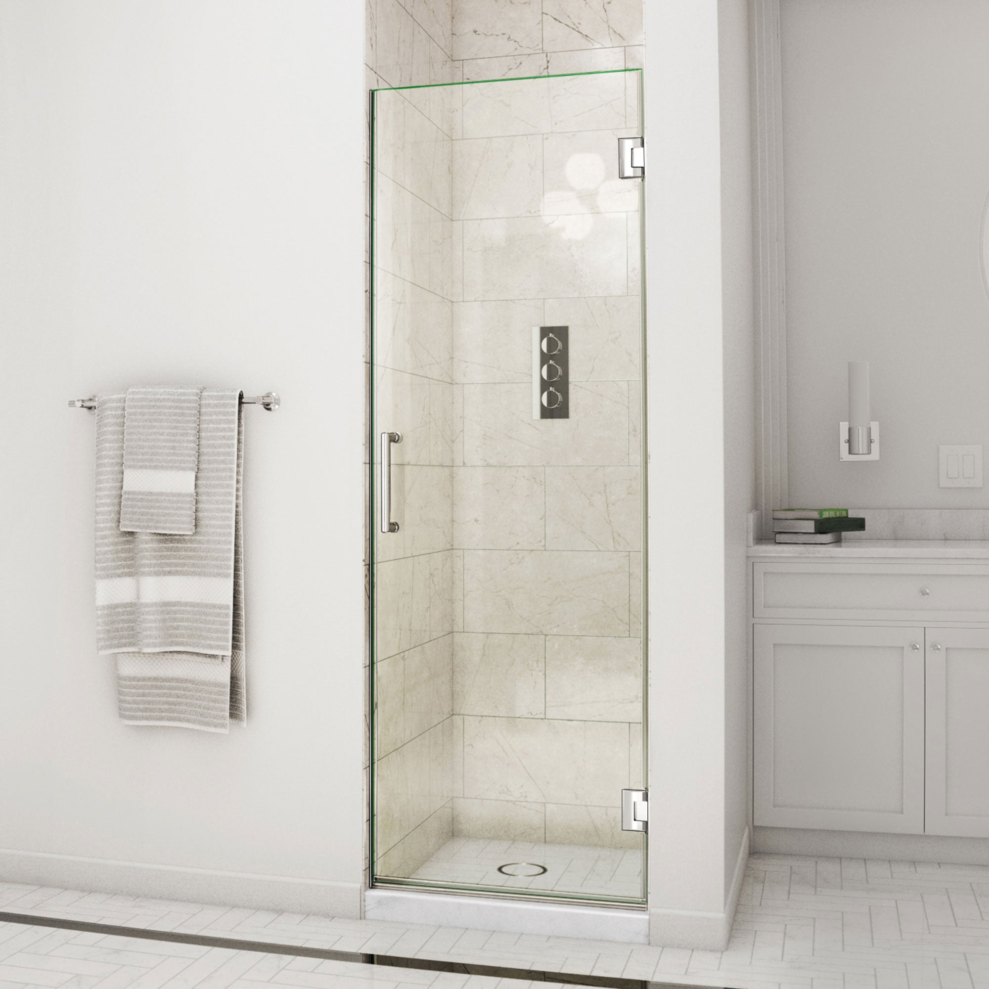 DreamLine Unidoor 26 inch W x 72 inch H Frameless Hinged Shower Door